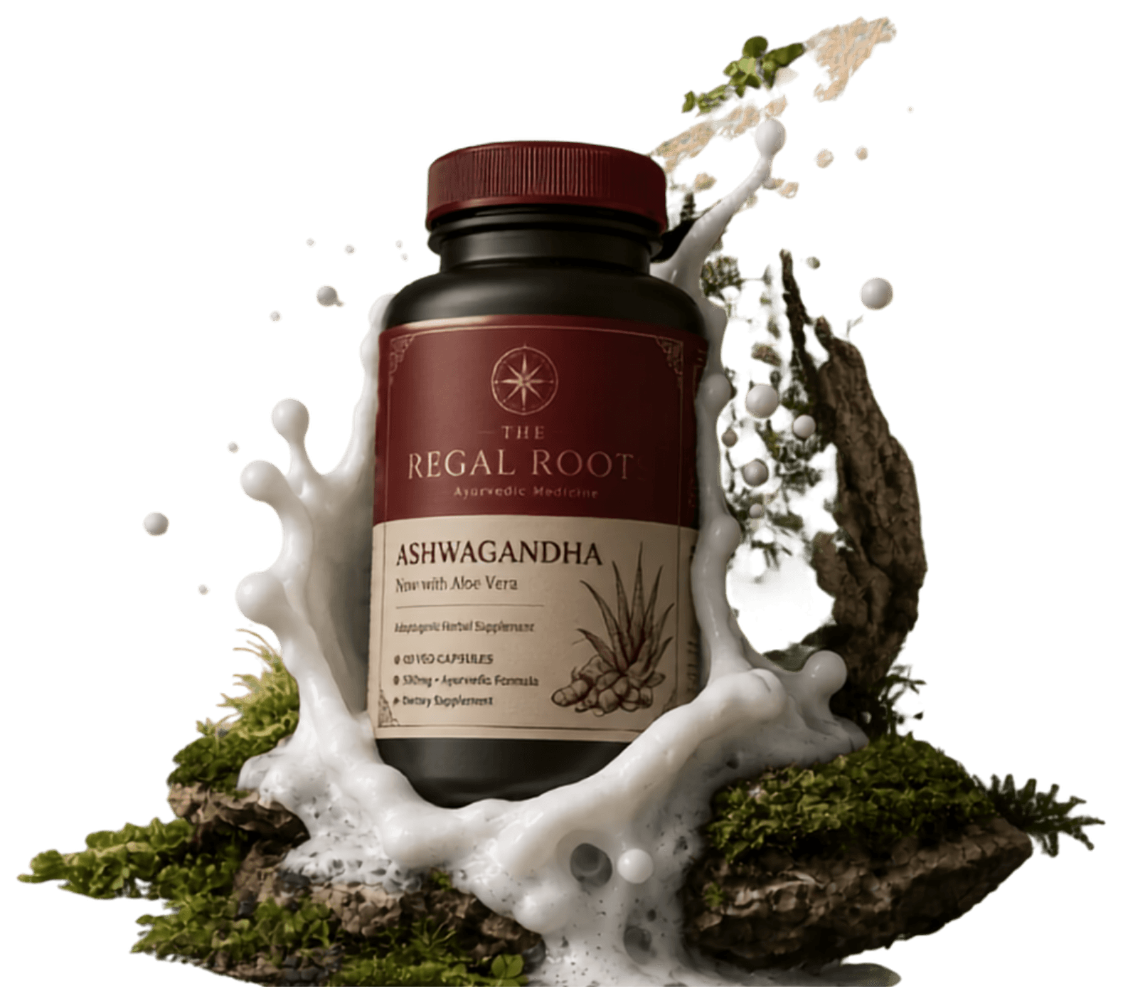 The Regal Roots Ashwagandha bottle